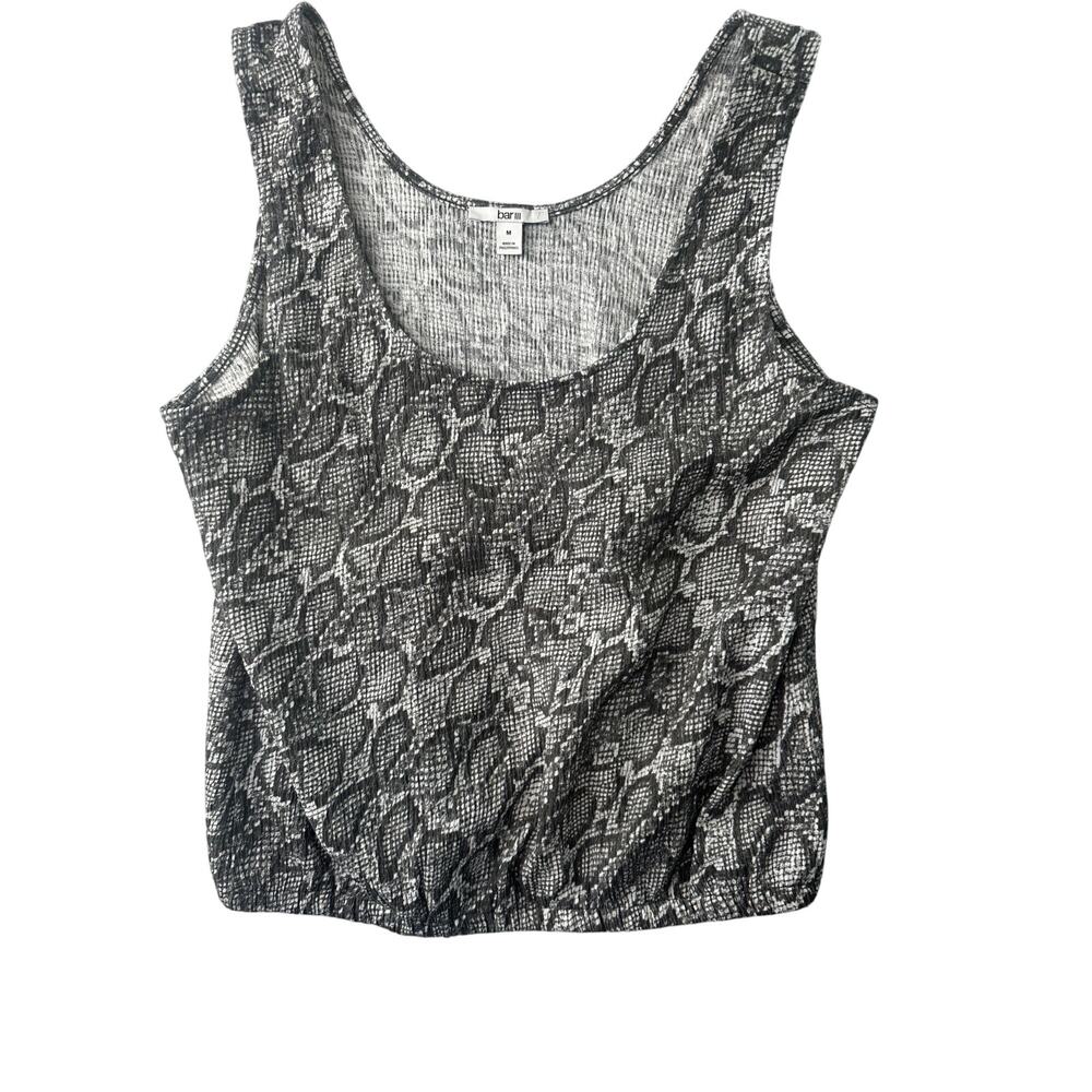 Bar III Snakeskin Print Textured Tank Top – Size M